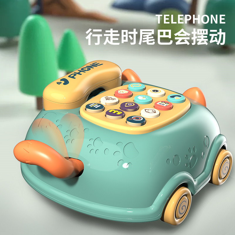 Children&#039;s New Educational Multi-Functional Early Education Chinese and English Bilingual Telephone Cat Modeling Toy Baby Story Machine