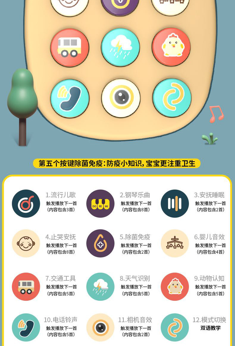 Children's New Educational Multi-Functional Early Education Chinese and English Bilingual Telephone Cat Modeling Toy Baby Story Machine Children's New Educational Multi-Functional Early Education Chinese and English Bilingual Telephone Cat Modeling Toy Baby Story Machine