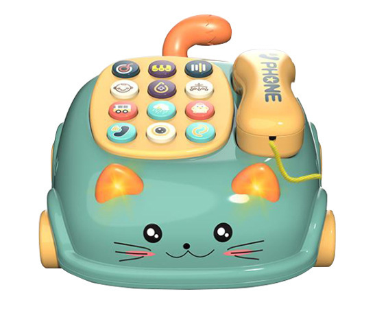 Children&#039;s New Educational Multi-Functional Early Education Chinese and English Bilingual Telephone Cat Modeling Toy Baby Story Machine
