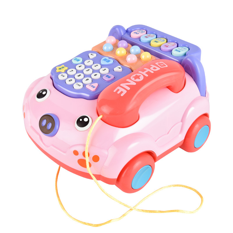 Educational Early Education Story Machine Wholesale Multifunctional Music Simulation Telephone Boys and Girls Infant Children Toy Car