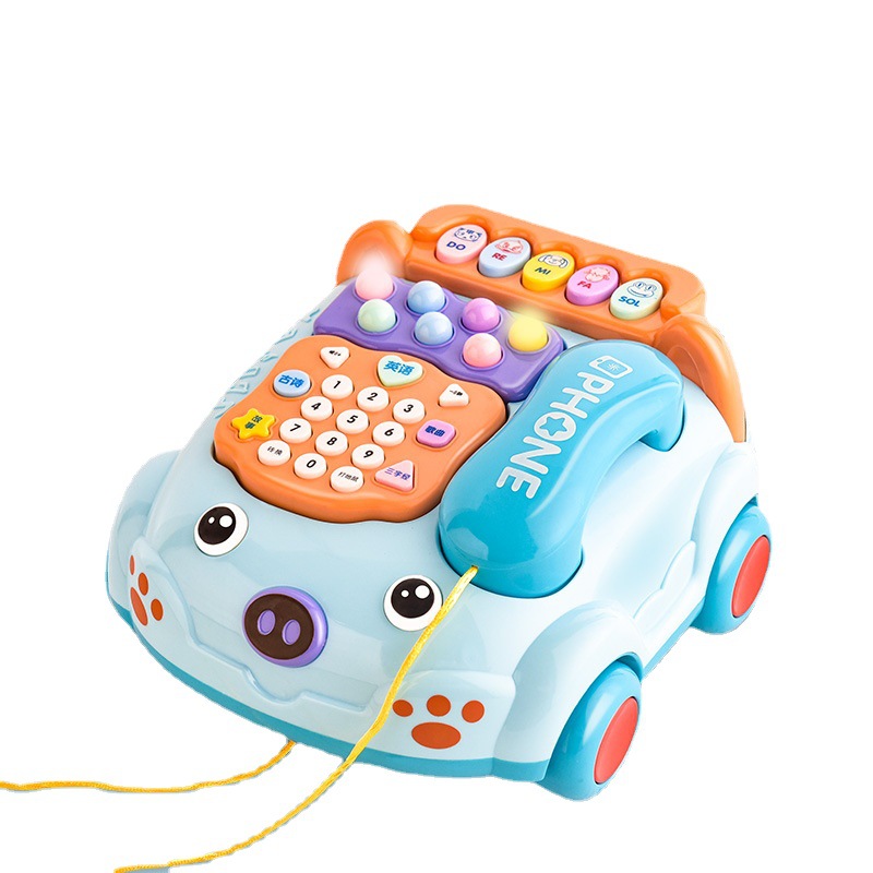 Educational Early Education Story Machine Wholesale Multifunctional Music Simulation Telephone Boys and Girls Infant Children Toy Car