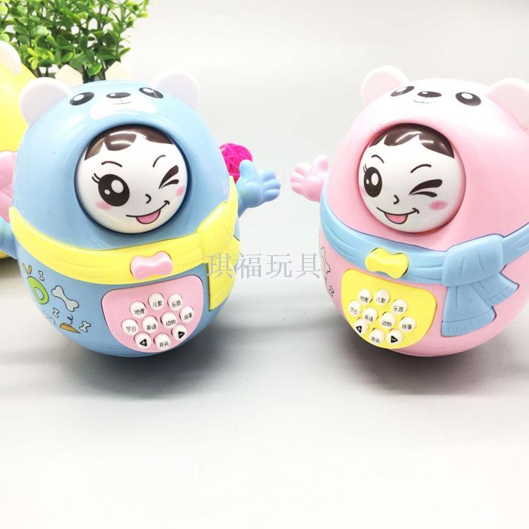 Story machine with changing face and tumbler story machine with soft light music children&#039;s song story boy and girl toys