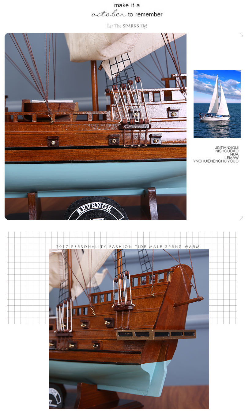 Revenge Office Living Room Log Simulation Sailboat Crafts Decorations Decoration Sailboat Handmade Ornaments Wholesale