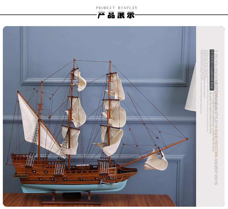 Revenge Office Living Room Log Simulation Sailboat Crafts Decorations Decoration Sailboat Handmade Ornaments Wholesale