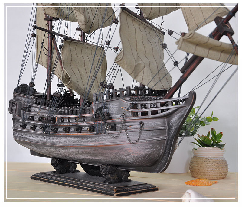 Imitation Real 87cm Pirate Ship Sailboat Decoration Mediterranean Style Crafts Decorations Decoration Ship Model Wholesale