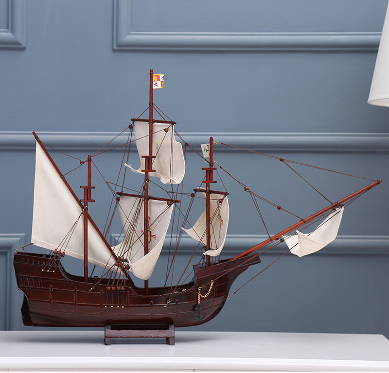 Purplish Red Sailboat Simulation Handmade Crafts Decoration Office Decoration American Sailboat Birthday Gift Wholesale