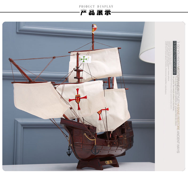 Purplish Red Sailboat Simulation Handmade Crafts Decoration Office Decoration American Sailboat Birthday Gift Wholesale