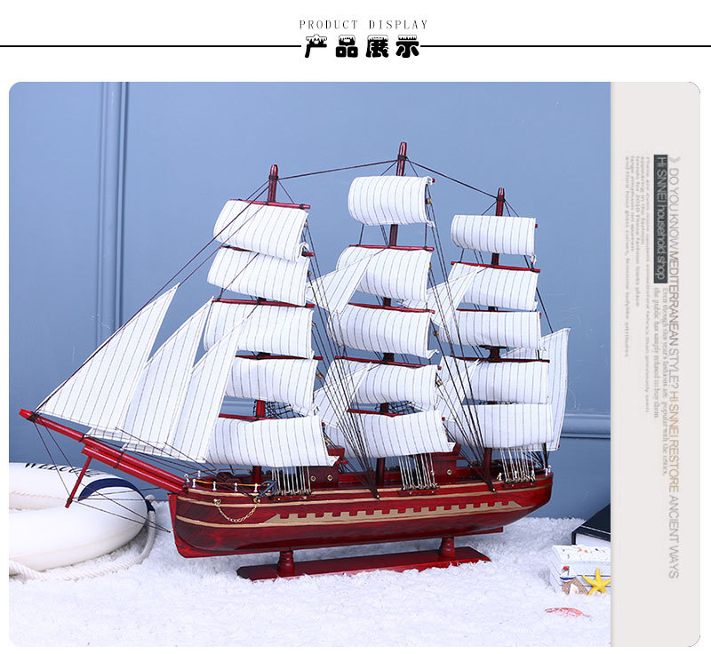 Office Mediterranean Style Pure Hand Worker 80cm Wooden Sailboat Model Decoration Shipment Crafts Decorations Wholesale Office Mediterranean Style Pure Hand Worker 80cm Wooden Sailboat Model Decoration Shipment Crafts Decorations Wholesale