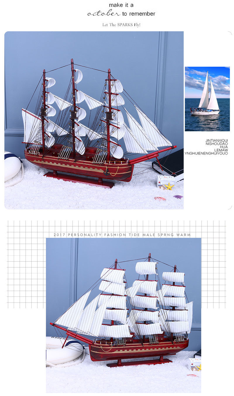 Office Mediterranean Style Pure Hand Worker 80cm Wooden Sailboat Model Decoration Shipment Crafts Decorations Wholesale Office Mediterranean Style Pure Hand Worker 80cm Wooden Sailboat Model Decoration Shipment Crafts Decorations Wholesale