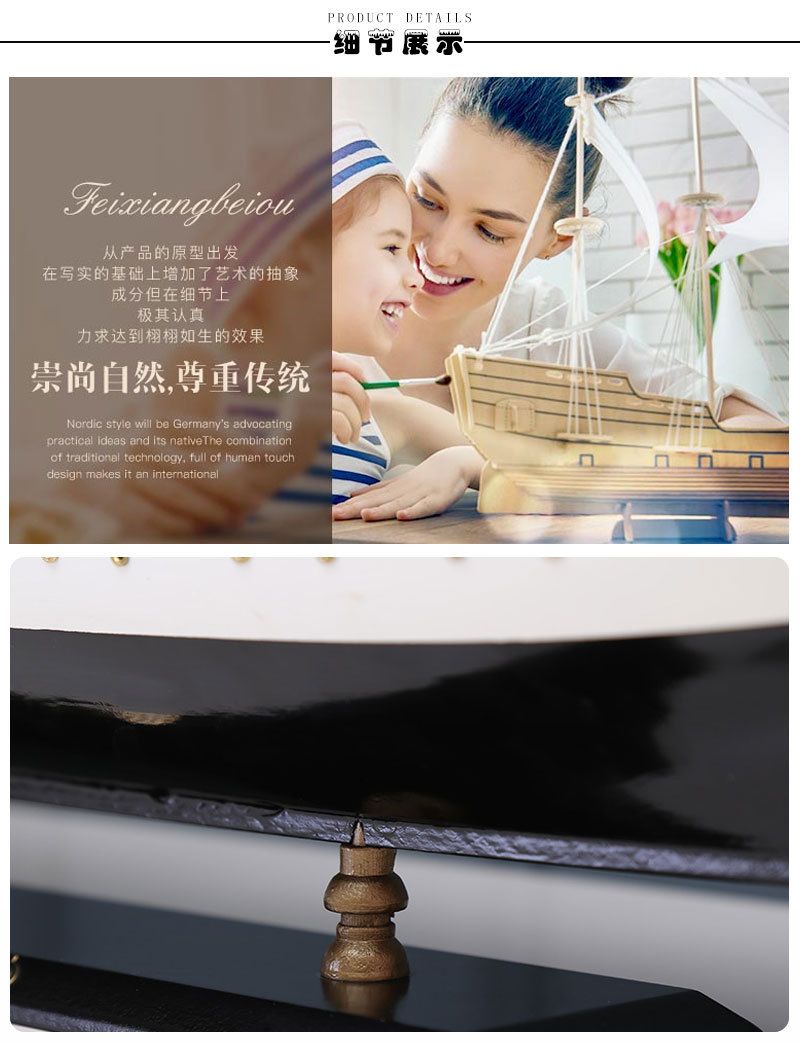 Simulation Model Home Decoration Log Hand-Assembled Sailboat Sailboat Decorative Crafts Decoration Painted Gift