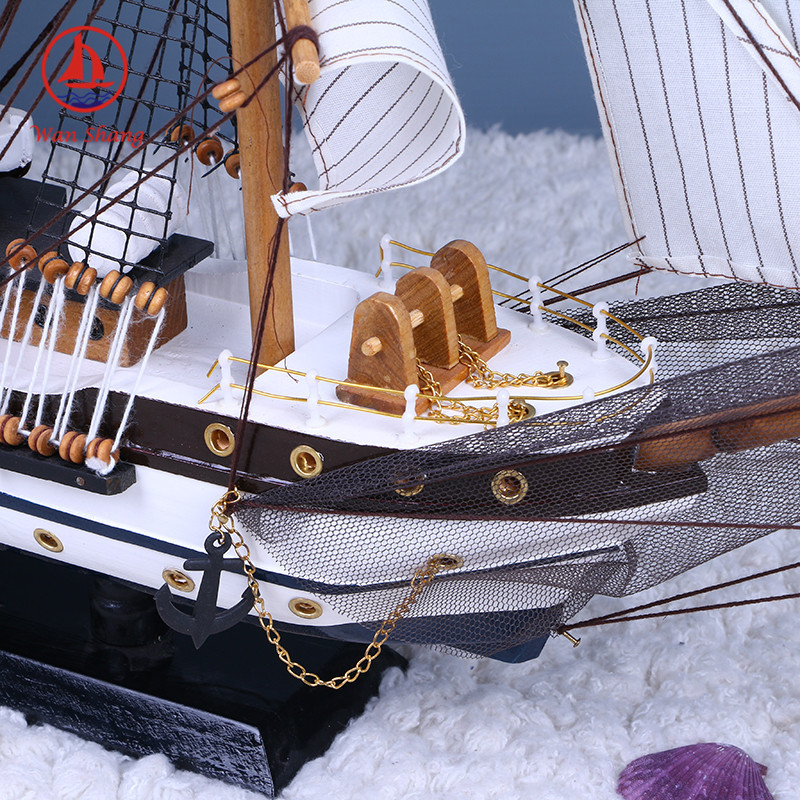 Sailboat Model Wooden Sailboat Crafts Decoration Office Transfer Decoration 80cm Sailboat Wholesale