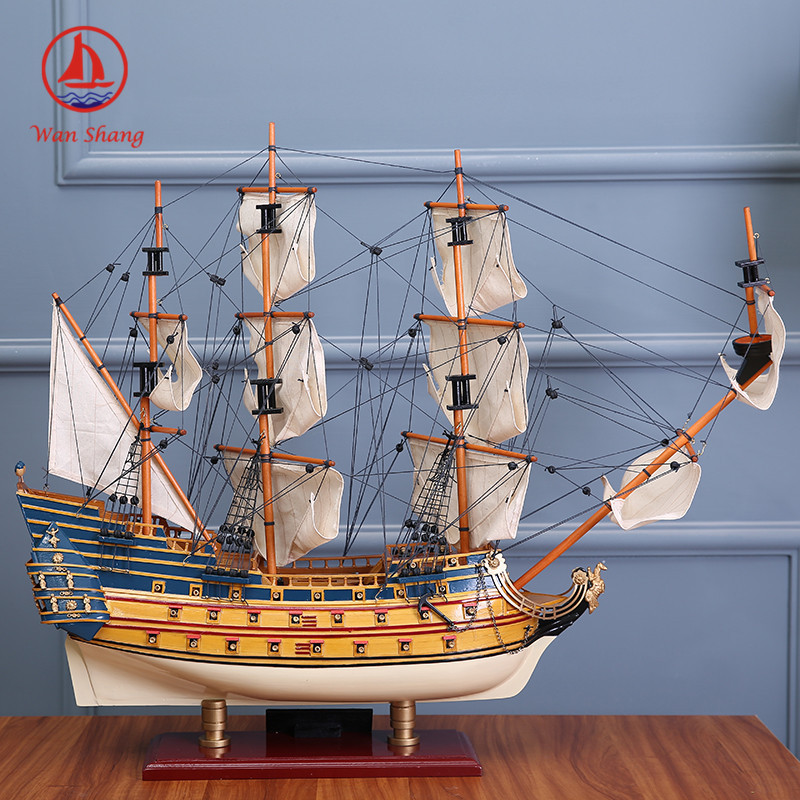 Currently Available Decoration Sailboat Royal Sousaphone Living Room Decoration Log Simulation Sailboat Sailboat Crafts Wholesale