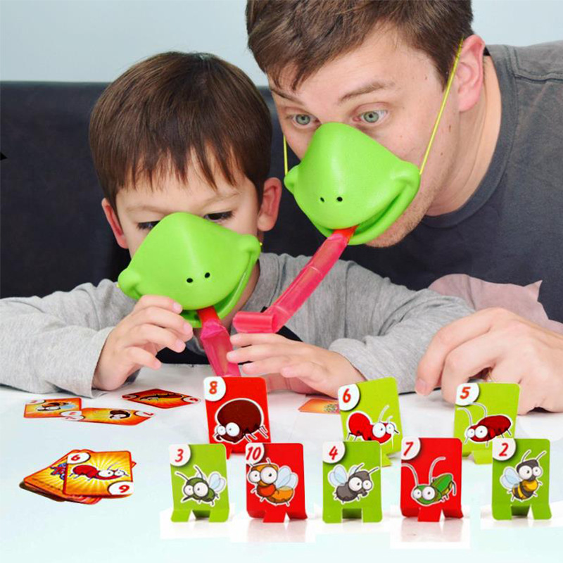 Tongue out Playing Cards Toy Greedy Chameleon Lizard Frog Blowouts Desktop One Piece Dropshipping Dragon Whistle