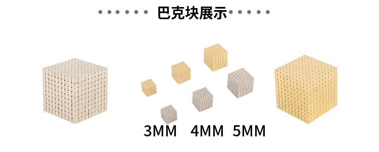 Square Puzzle Magic Cube Magnetic Force Magnetic Ball Barkey Bucker Ball 5mm216 PCs Magnetic Block Wholesale Buckyball