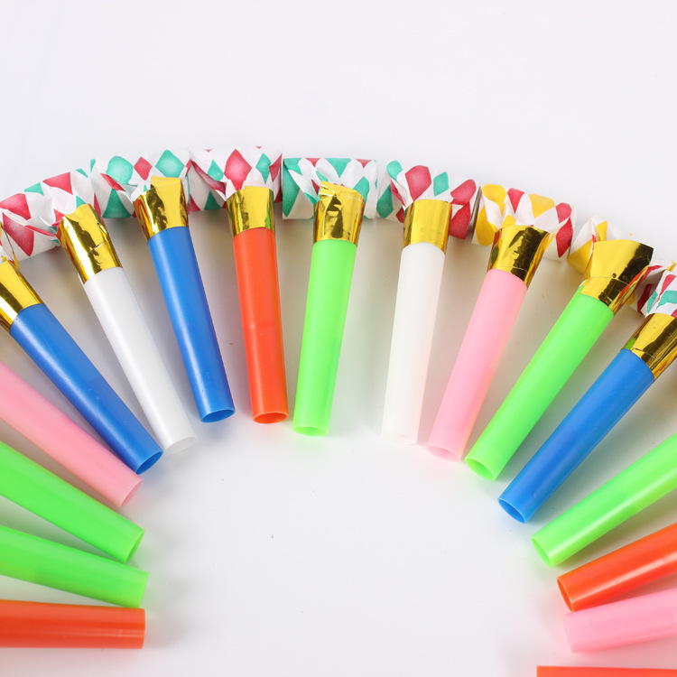 Factory Wholesale 6cm Square Paper Blowing Dragon Children&#039;s Birthday Party Supplies Birthday Whistle Cheering Props