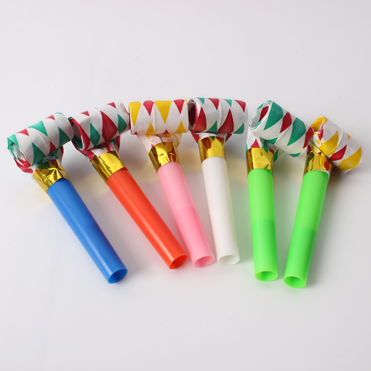 Factory Wholesale 6cm Square Paper Blowing Dragon Children&#039;s Birthday Party Supplies Birthday Whistle Cheering Props
