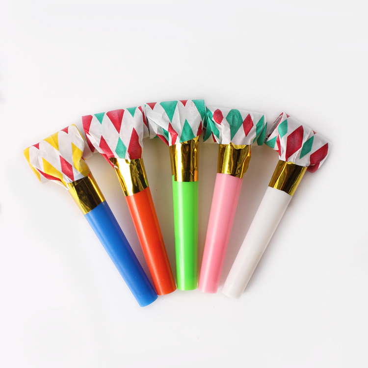 Factory Wholesale 6cm Square Paper Blowing Dragon Children's Birthday Party Supplies Birthday Whistle Cheering Props