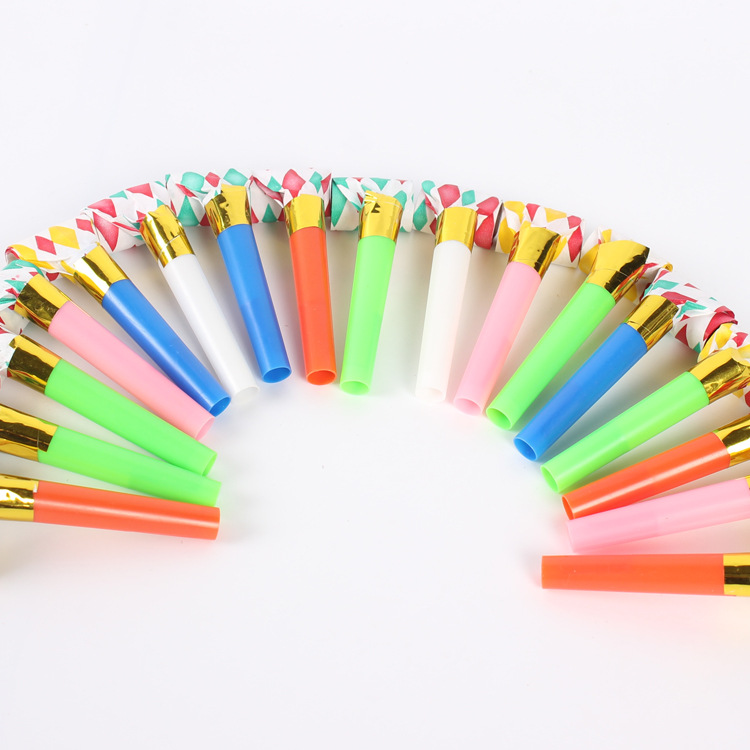Factory Wholesale 6cm Square Paper Blowing Dragon Children's Birthday Party Supplies Birthday Whistle Cheering Props