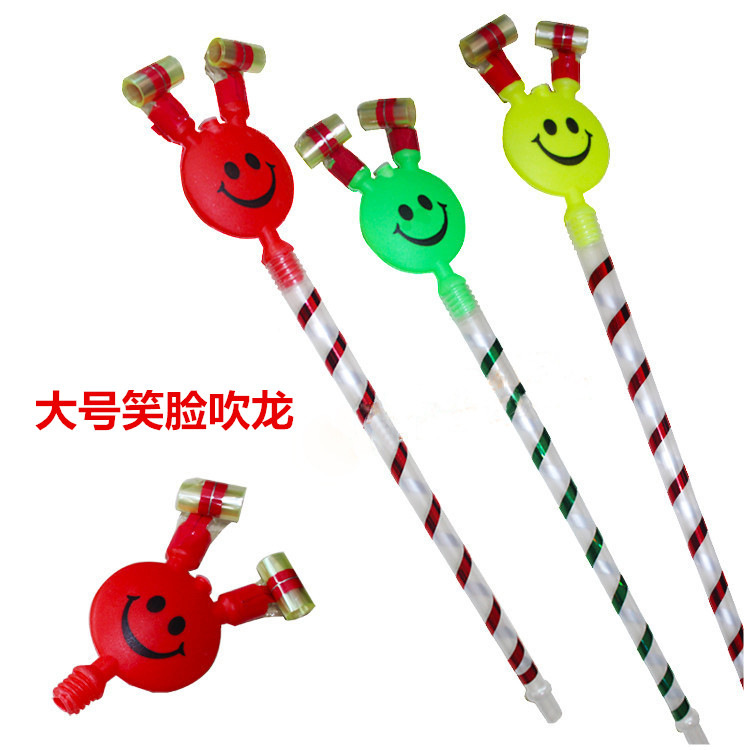 Large Smiling Face Blowing Dragon Whistle Blowing Children&#039;s Toy Clown Party Dragon Whistle