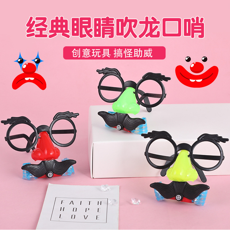 Blowouts Long Nose Blowing Glasses Blowouts Funny Beard Dragon Whistle