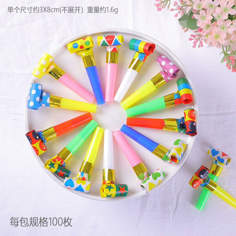 Sales Birthday Blowing Dragon Whistle Birthday Party Proposal Funny Fun Blowing Dragon Paper Roll Whistle Dragon Whistle