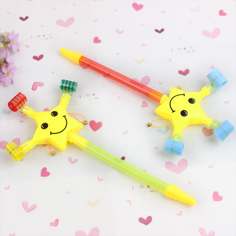 Five-Pointed Star Smiley Face Blowouts Children&#039;s Retractable Blowing Whistle Party Help Dragon Whistle