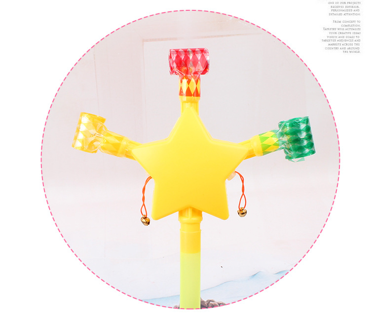 Five-Pointed Star Smiley Face Blowouts Children's Retractable Blowing Whistle Party Help Dragon Whistle