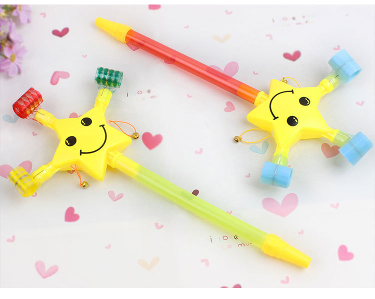 Five-Pointed Star Smiley Face Blowouts Children's Retractable Blowing Whistle Party Help Dragon Whistle