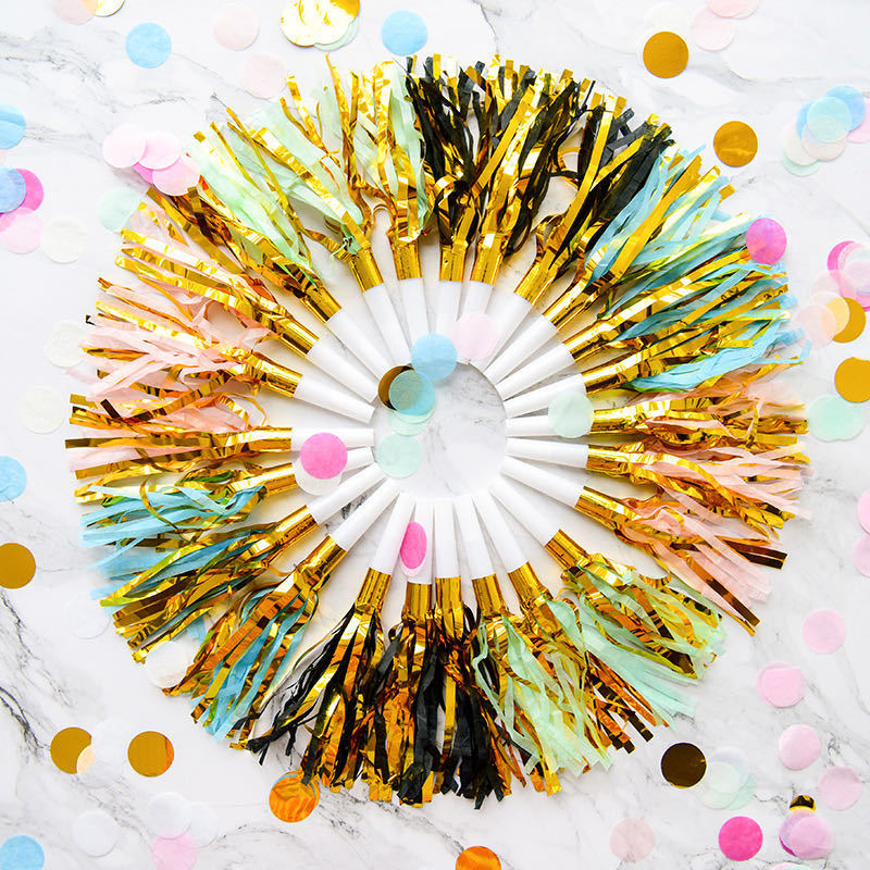 Spot Amazon Multicolored Tassel Blowing Dragon Whistle Birthday Party Dragon Whistle