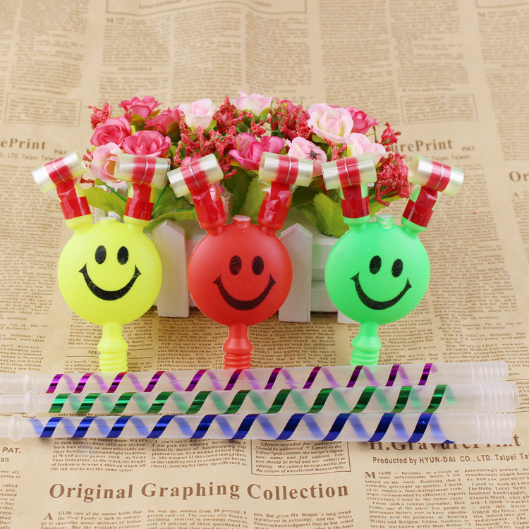 Dragon Whistle  Smiling Face Blowouts Toy Cartoon Birthday Party Blowouts Whistle WeChat Push Small Gifts Wholesale