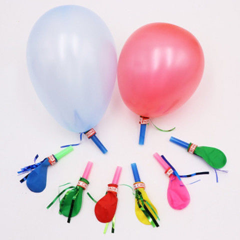 100 Children&#039;s Gold Silk Whistle Balloon Ribbon Whistle Blowouts Baby Birthday Dragon Whistle