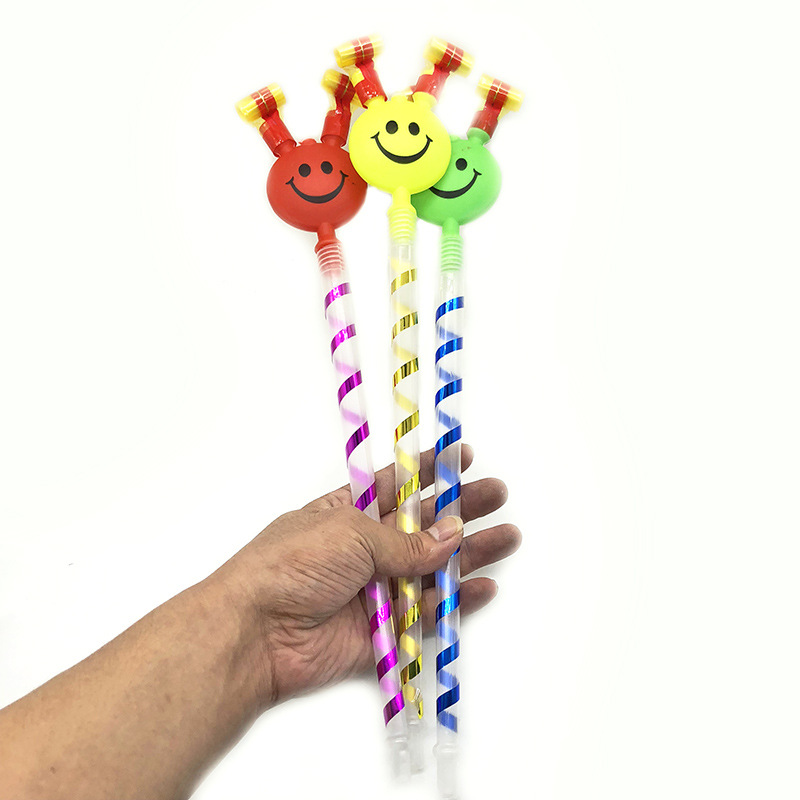Large Smiling Face Blowing Dragon Whistle Blowing Children&#039;s Toy Clown Party Gathering Cheering Props Stall Wholesale