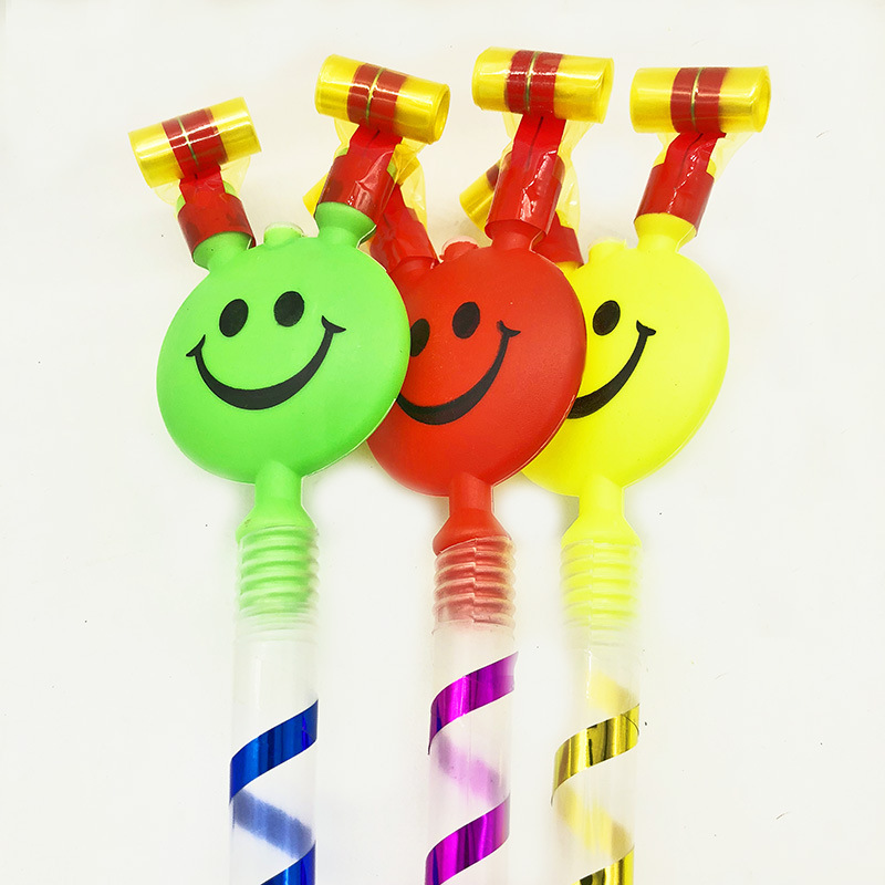 Large Smiling Face Blowing Dragon Whistle Blowing Children's Toy Clown Party Gathering Cheering Props Stall Wholesale