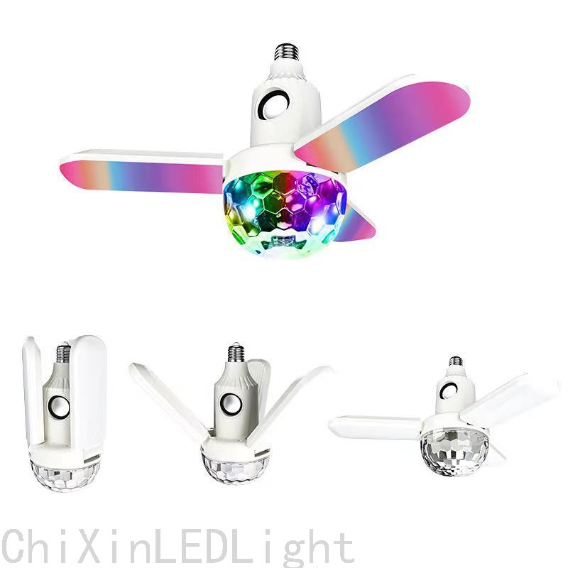 LED Stage Lights Bluetooth Big Magic Ball Three Leaf Music Ambience Light White Light plus Colorful Smart Led Music Lamp