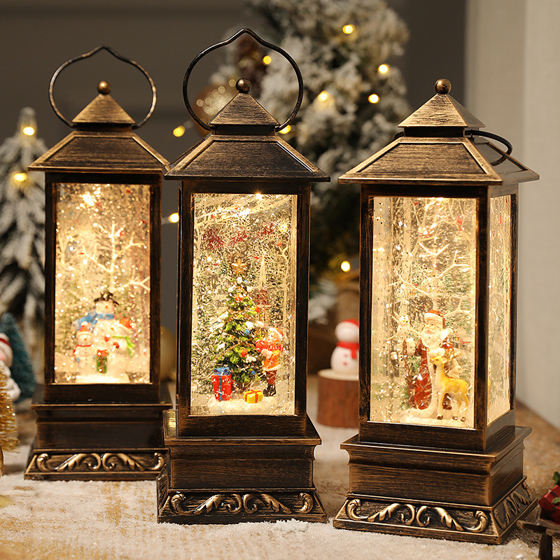 Creative Christmas Santa Claus Music Box Music Box Bluetooth Speaker Crystal Ball Floating Snowflake Small Night Lamp Gift
