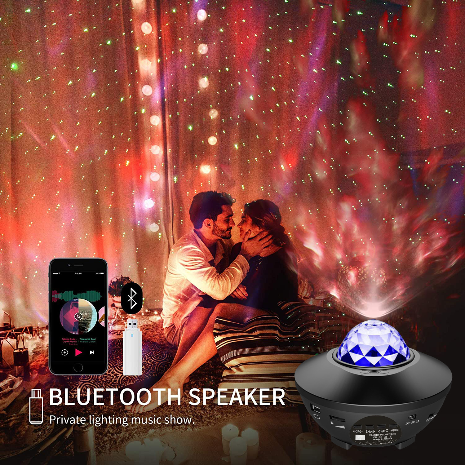B Remote Control Star Light Projection Laser Bluetooth Music Bedside Atmosphere Colorful Water Bluetooth Music Lamp B Remote Control Star Light Projection Laser Bluetooth Music Bedside Atmosphere Colorful Water Bluetooth Music Lamp