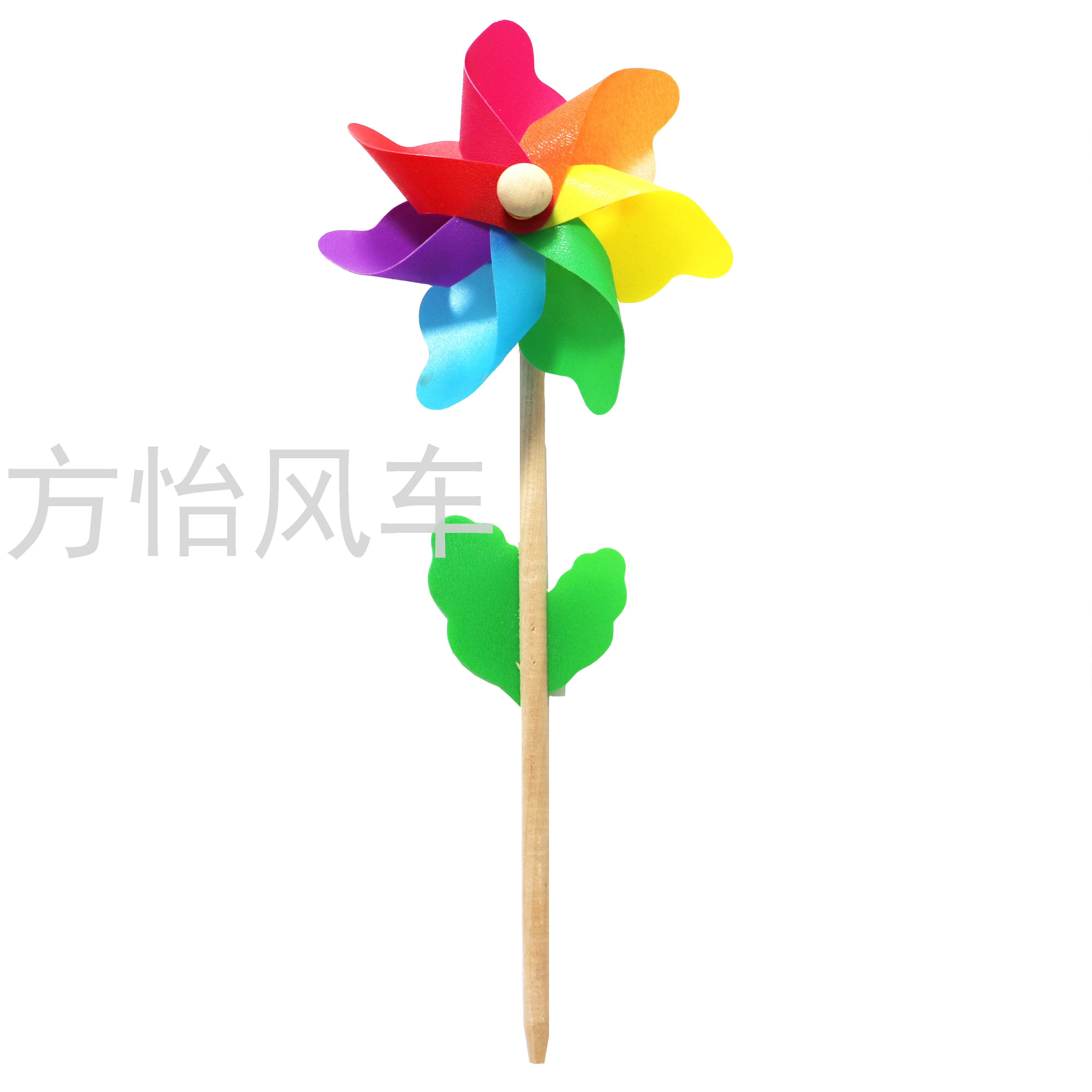 Colorful Wooden Pole Windmill Children&#039;s Toy Park Real Estate Scenic Spot Outdoor Decoration Stall Retail Size Windmill