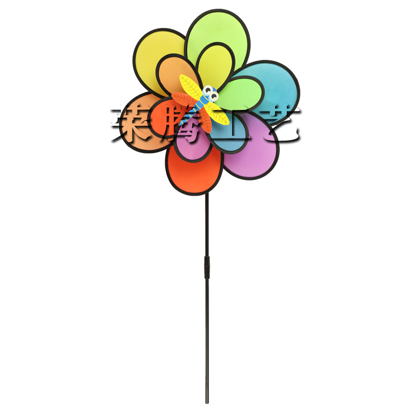Factory Direct Sales Kindergarten Outdoor Decoration Wind String Rainbow Flower Windmill Wind String Outdoor Hanging Pinwheel