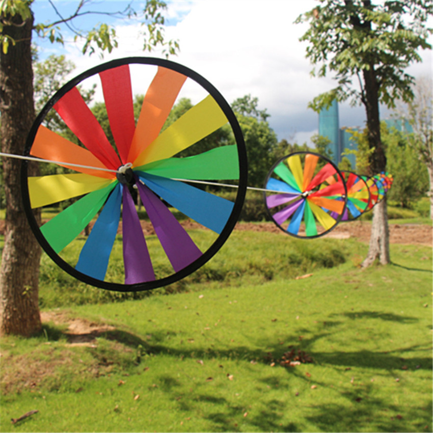 Factory Direct Sales Kindergarten Supplies Hot Selling Sequins Fabric Turntable Wind String Pinwheel Garden Decorating Windmill Wholesale