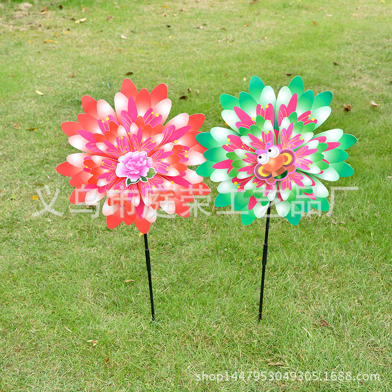 2019 New Pattern Five Colours in One Package Decorative Color Double-Layer Windmill Pattern Windmill School Venue Decoration Wholesale