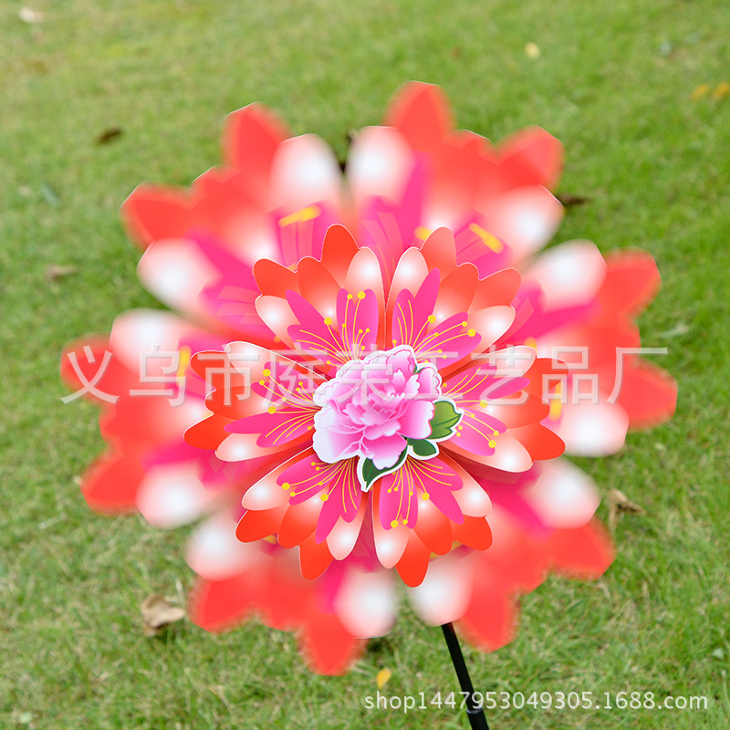 2019 New Pattern Five Colours in One Package Decorative Color Double-Layer Windmill Pattern Windmill School Venue Decoration Wholesale