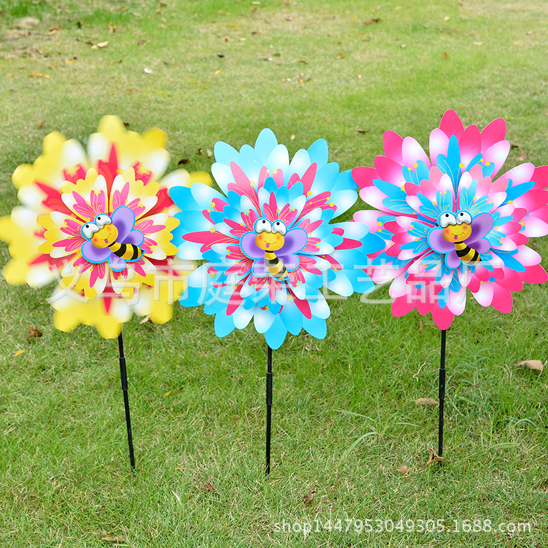 2019 New Pattern Five Colours in One Package Decorative Color Double-Layer Windmill Pattern Windmill School Venue Decoration Wholesale