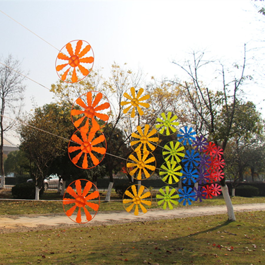 Factory Direct Wedding Supplies Kindergarten Children&#039;s Toys Plastic Windmill Hanging Decoration Outdoor Wind String