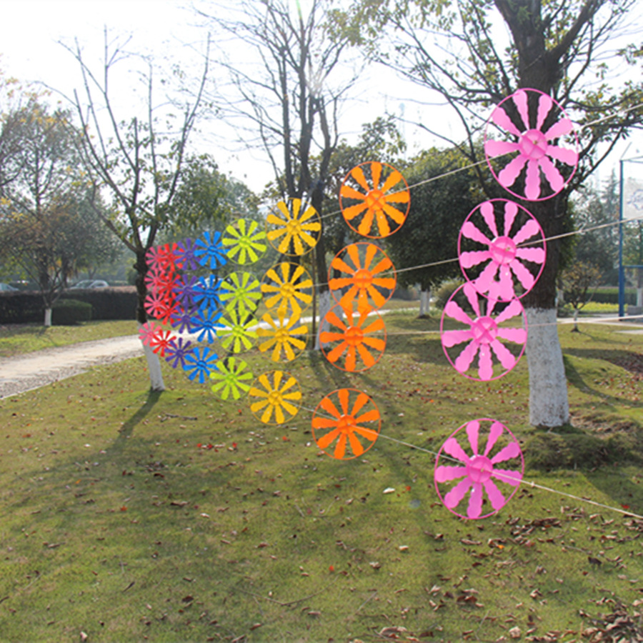 Factory Direct Wedding Supplies Kindergarten Children&#039;s Toys Plastic Windmill Hanging Decoration Outdoor Wind String