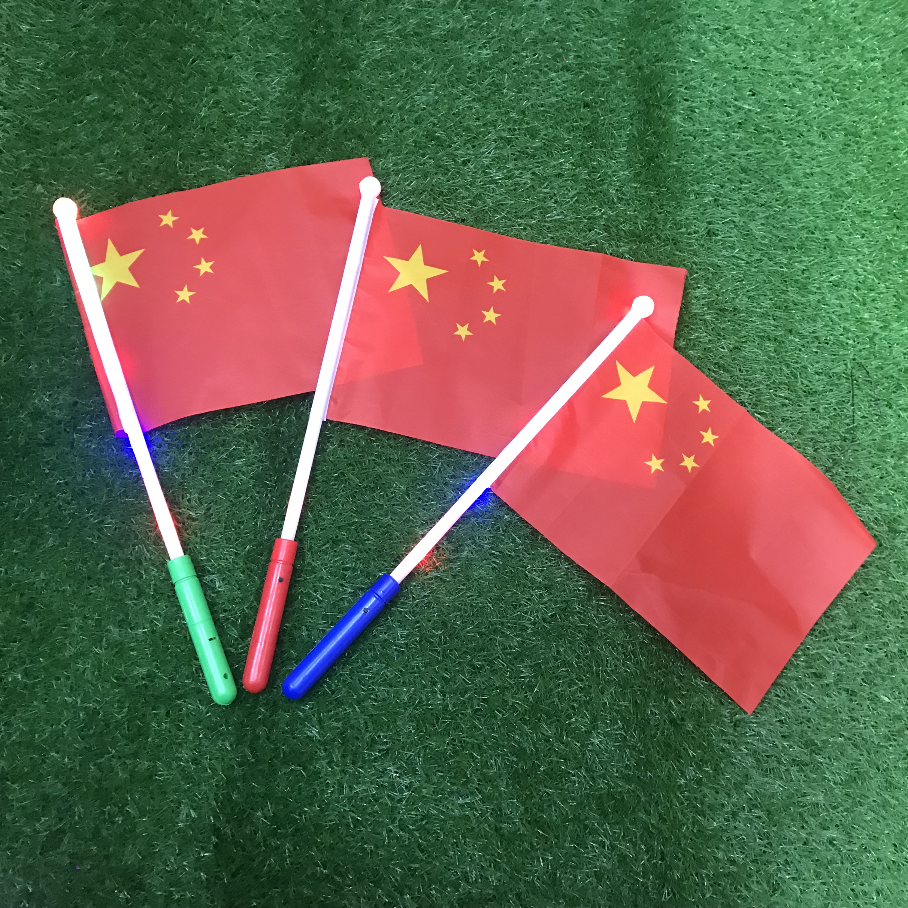 Factory Direct Sales Hand-Cranking Chinese Five-Star Red Flag with Light Windmill Flag Wholesale Customizable Other Flag