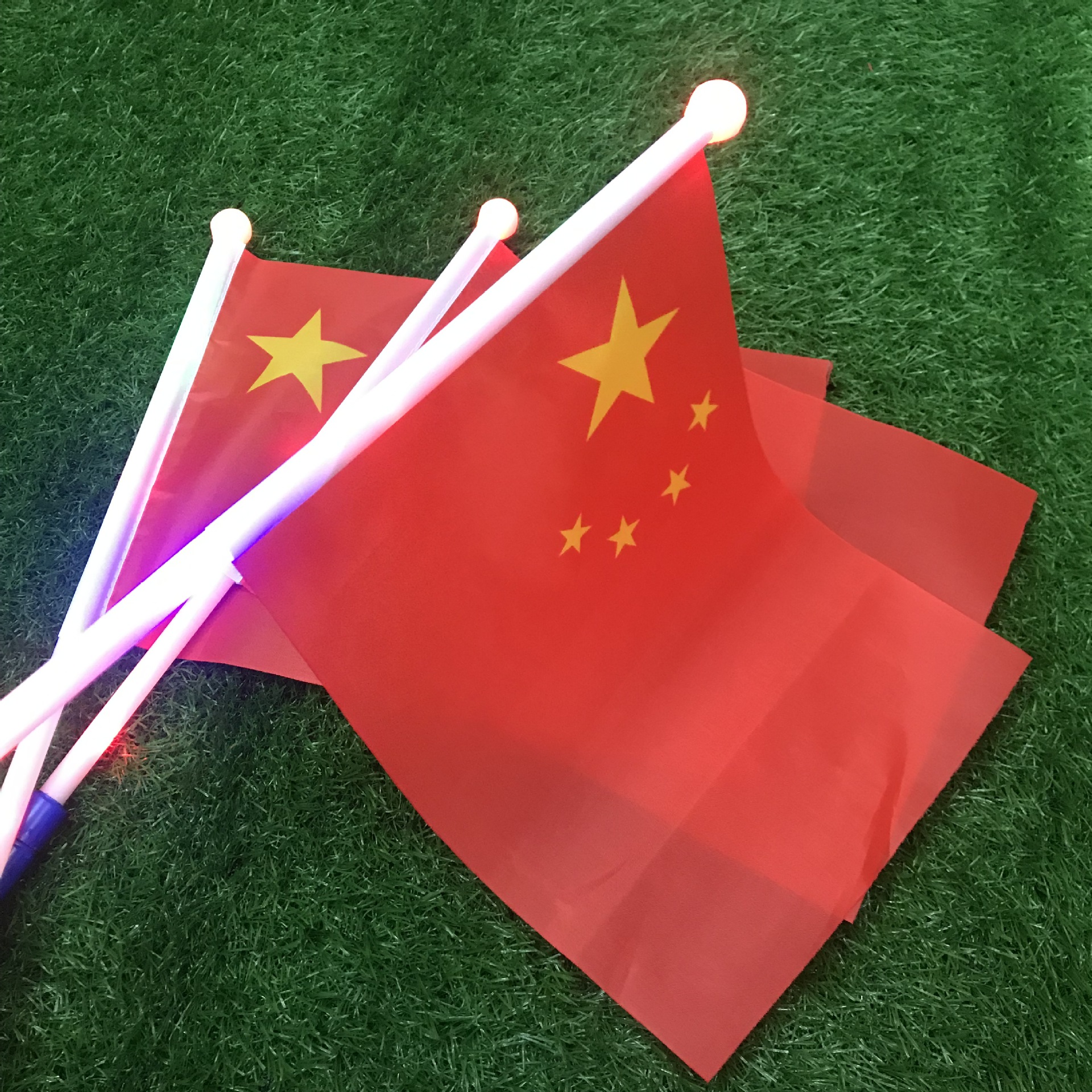 Factory Direct Sales Hand-Cranking Chinese Five-Star Red Flag with Light Windmill Flag Wholesale Customizable Other Flag