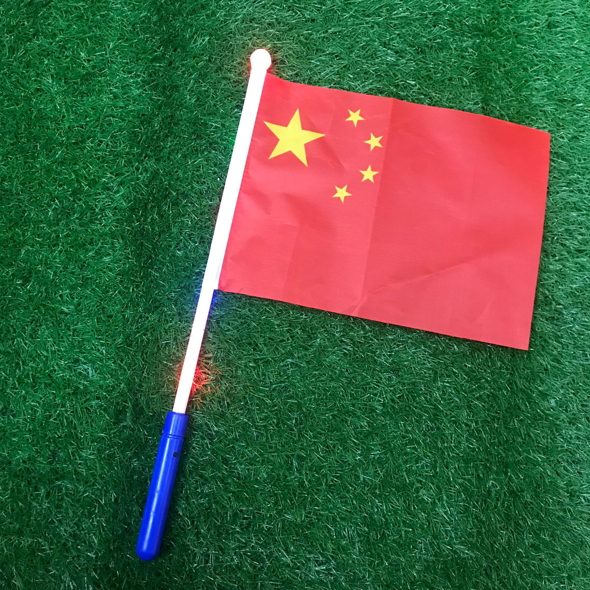 Factory Direct Sales Hand-Cranking Chinese Five-Star Red Flag with Light Windmill Flag Wholesale Customizable Other Flag