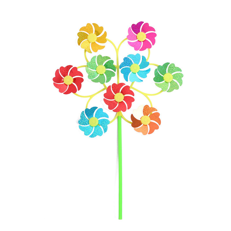 Rotating Smiling Face Nine Smiling Face Windmill Outdoor Stall Hot Sale Children&#039;s Toy Square Park Factory Direct Sales Wholesale