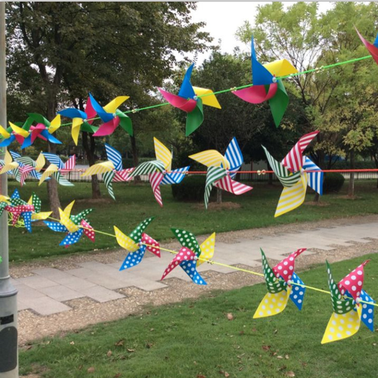 Photographic Prop Four-Corner Wind String Plastic Material Creative Windmill String Kindergarten Decoration Craft Windmill Customization