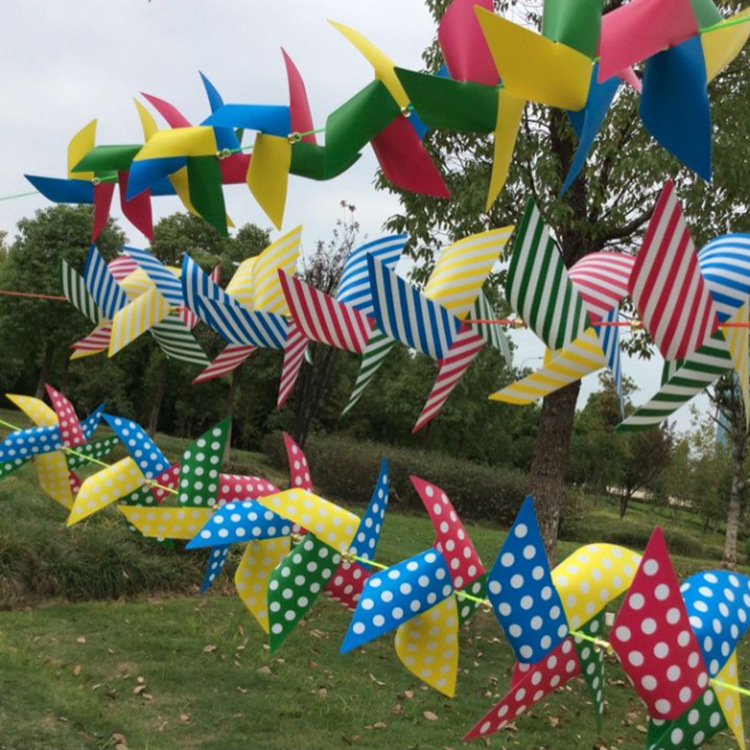 Photographic Prop Four-Corner Wind String Plastic Material Creative Windmill String Kindergarten Decoration Craft Windmill Customization